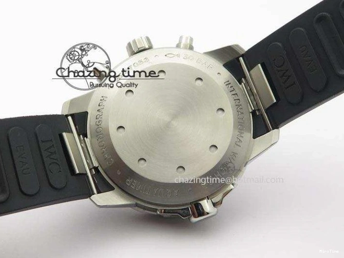 MIROTIME 0225 Aquatimer Chrono IW376803 V6F 1:1 Best Edition Black Dial On Rubber Strap A Stretchable 7280